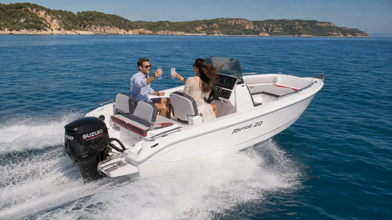 Dolphin Marine Raptor 20 — il motore fuoribordo, nel mare del Salento