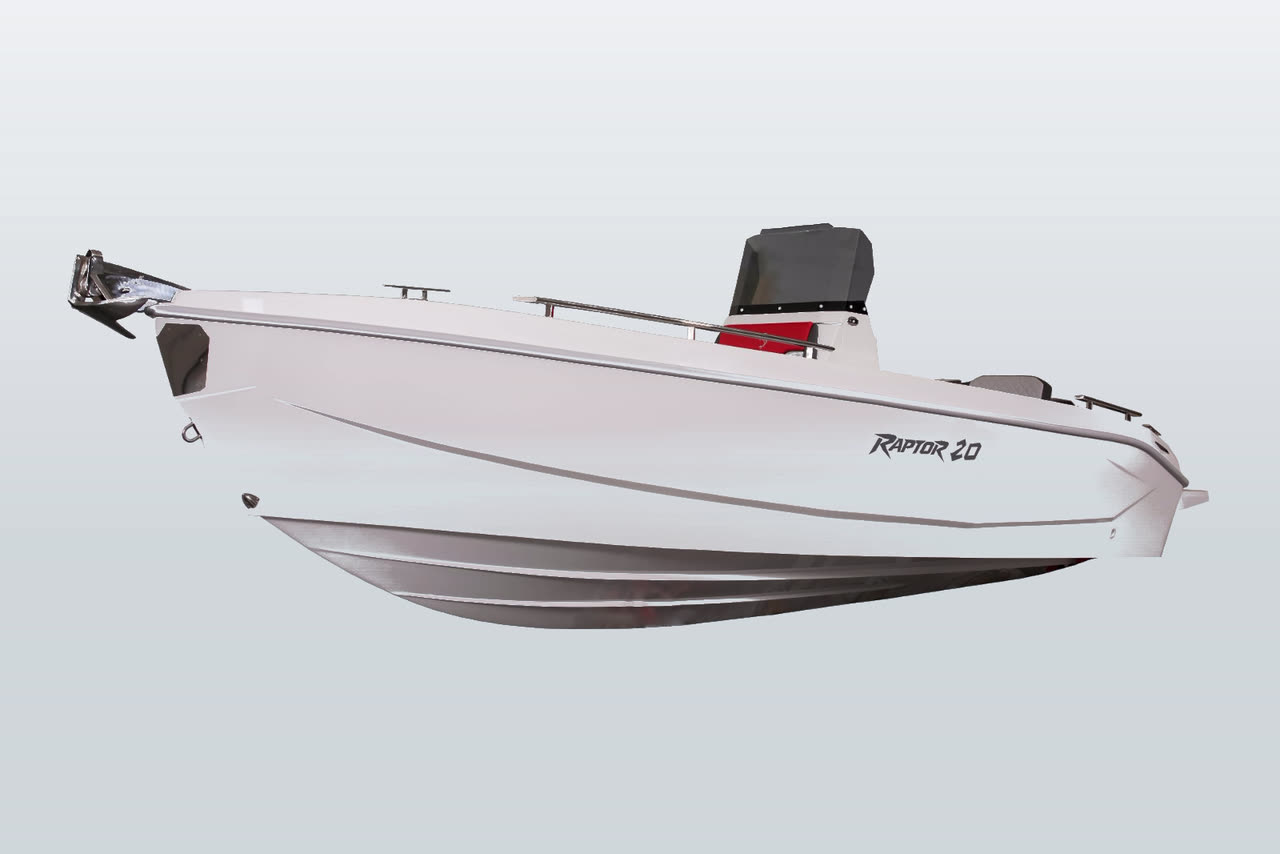 Dolphin Marine Raptor 20 — vista di prua, fotografia di studio