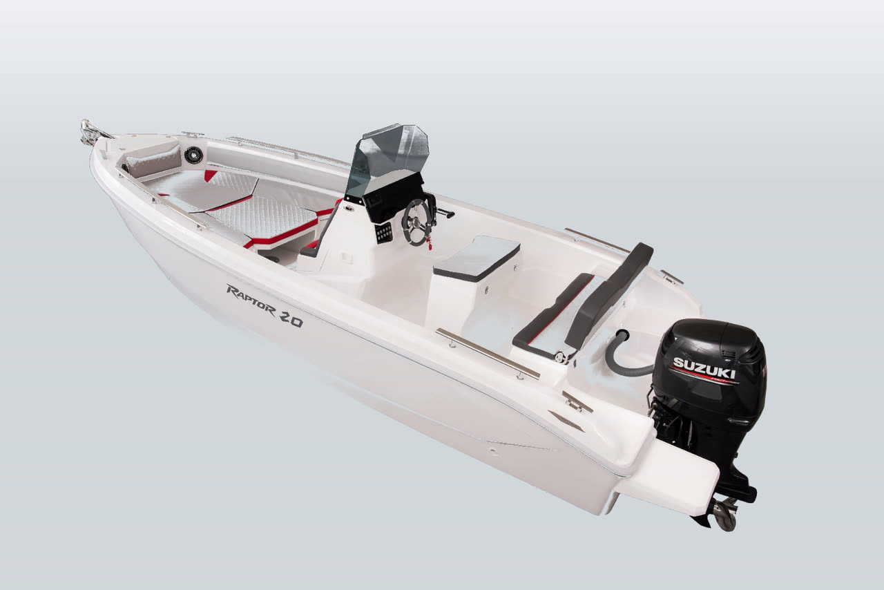 Dolphin Marine Raptor 20 — vista di tre quarti, fotografia di studio